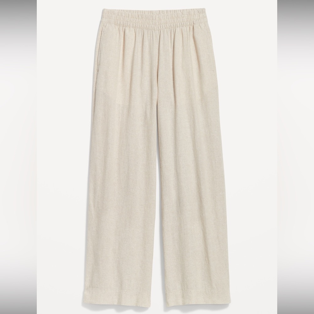 Women’s High-Waisted Wide-Leg Linen Blend Pants
